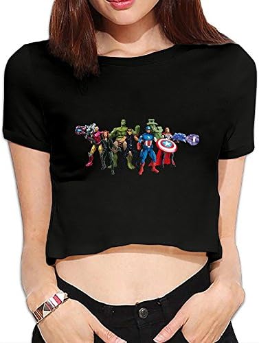 JUN Women's Dew Navel T The Heroes Hipsters Black L