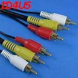 Stereo / VCR RCA Cable, 2 RCA (Audio) + RCA RG59 Video Gold Plated, 12 ft
