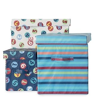 Numbers Storage Boxes Set of 3 - Blue