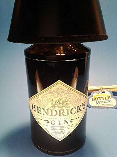 Hendricks Gin Liquor Bottle Table Lamp W/ Black Shade