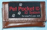 Pet Supplies : REGULAR SIZE - BROWN - Pet Pocket ID - Keeps Tags Quite & Secure