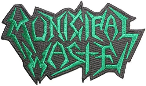 MUNICIPAL WASTE Iron On Sew On Embroidered Thrash Metal Patch Approx: 4.6/12cm x Approx: 2.7"/7.4cm By MNC Shop