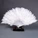 Mardi Gras Feather Plastic Hand Folding Fan White