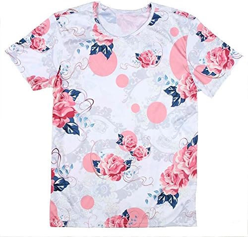 Shylis Mens O-neck T Shirt Rose Flowers 3D Printed Tee Shirt