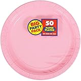 Amscan Amscan New Pink Big Party Pack Dinner Plates (50 Count), 1, pink