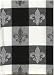 100% Cotton Fleur-de-Lis Jacquard Check Dishtowel Black 18" X 28" Set / 6