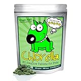 Organic Chlorella Raw Dog Food, Whole Food Topper and Natural Pet Supplement Snack. Treat your four-legged friend to the best canine nutrition on the planet. 100% Pure Chlorella Pyrensoidosa. Mega-Pack (1000 250mg chewable tablets ).