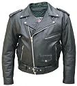 Men's Black Genuine Cowhide Solid Leather Motorcycle Biker Jacket. Sizes 28 To 68