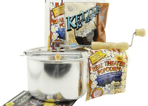 Whirley-Pop Gourmet Assorted Gift Set with Stovetop Popcorn Popper