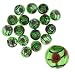 Green 12mm Round Striped With Flowers Silver Foil Murano Glass Bracelet Loose Beads