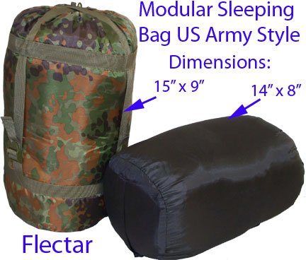 US Army Style Modular Sleeping Bag System--Flectar