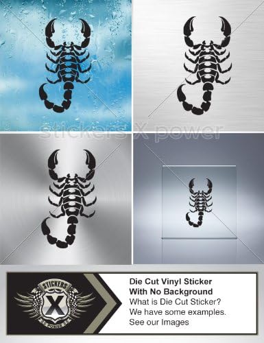 Sticker African Scorpion Size: 4 X 2.2 Inches Black