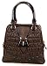 Isabella Fiore Croc Margo Satchel Purse - Brown