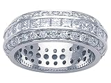 3.25 cts Princess Diamonds Eternity Band - Platinum, 14kt White or Yellow Gold