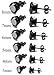 FIBO STEEL Stainless Steel Mens Womens Stud Earrings Black Round Cubic Zirconia Inlaid, 3mm-8mm Available