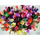 One Dozen Assorted Wooden Roses Brand New