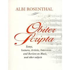 Obiter Scripta: Essays, Lectures, Articles, Interviews and Reviews on Music and Other Subjects