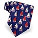 Herreshoff Sailboat Tie by Alynn Novelty - Navy blue Silk