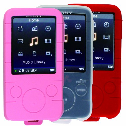 Kroo Silicone Skin Case  (Clear/Red/Pink)