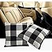 Black White Checkers Plaids Throw Pillow Case Sham Decor Cushion Covers Square 18x18 Inch Linen