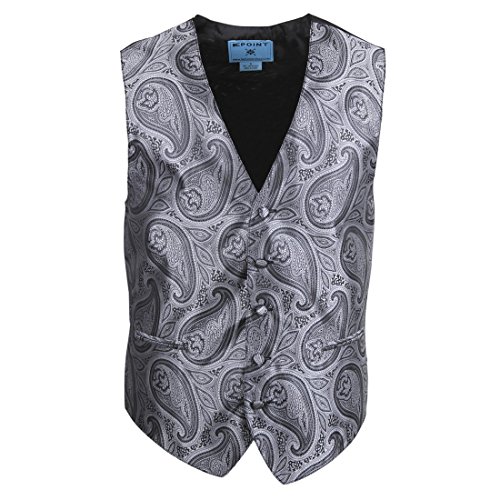 EGC2B.02 Elegant Paisley Microfiber Black-Back Mens Tuxedo Waistcoat By Epoint