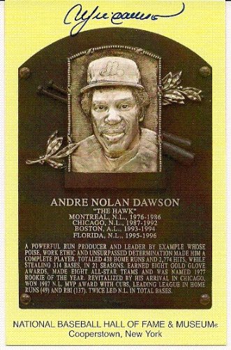 Andre Dawson Autographed/Hand Signed Hall Of Fame Gold Plaque