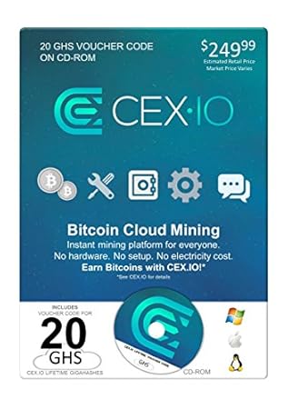 CEX.IO 20GHS (ASIC BitFury) Bitcoin Cloud Mining Lifetime Contract Voucher Code with CEX CD-ROM