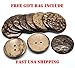 Awesome Large Coconut Shell Buttons (20 Pcs) with Beautiful Natural Coconut Designs 44mm (1 3/4 Inch) Includes Exclusive Shizaru Designs Gift Bag