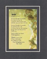 Touching and Heartfelt Poem for Daughters - You Are a Special Daughter to Me Poem on 11 x 14 Double Beveled Matting