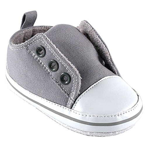 Luvable Friends Laceless Sneaker,12-18 Months,Gray