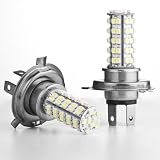 3528 Brand New 12V 6000K Xenon Super White 2 x 68-SMD H4 LED Bulbs High or Low Light Head Light Headlight Bulb or Daytime Running Lights Lighting DRL