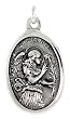 Sterling Silver St. Gabriel Archangel Medal Pendant 15/16" X 5/8" (24 mm X 16 mm).