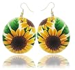 Fabulous Fun! Colorful Sunflower Dangle Earrings