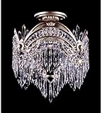 IMAGE OF 5744-48 - Schonbek Victorian 1 Light Ceiling Fixture in Antique Silver and Handcut Crystal 5744-48