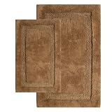 Chesapeake 2-Piece Olympia 21-Inch by 34-Inch and 24-Inch by 40-Inch Bath Rug Set, Linen