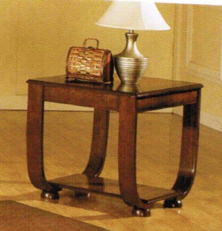 End Table with Storage Walnut Finish