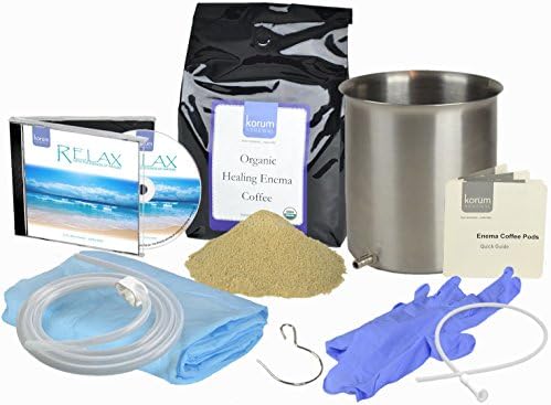 Coffee Enema Kit - 5 lb Organic Therapeutic Blend, Stainless Steel Enema Bucket | Relaxation CD | Ground for Detox, Cleanse, &amp; Weight Loss | Ideal for Gerson Theropy