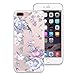 iPhone 7 Plus Case, CasesByLorraine Purple Floral Flower Clear Transparent Case TPU Soft Gel Protective Cover for Apple iPhone 7 Plus (I33)