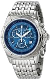 Burgmeister Royal BM121-131 Herren Chronograph Uhr Edelstahl silber Zifferblatt blau Tag/Datum