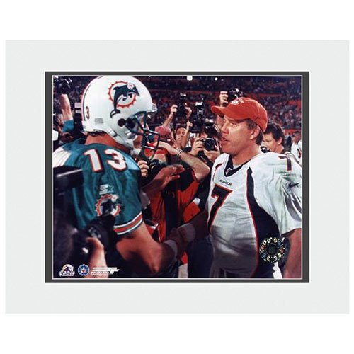 Photo File Denver Broncos John Elway / Dan Marino Matted Photo