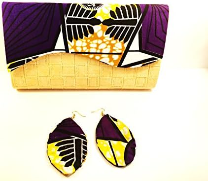 Women Ankara African Print Purse (Dark Blue Style 1)