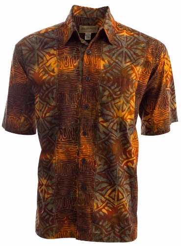Geometric Sunrise Hawaiian Batik Shirt By Johari West