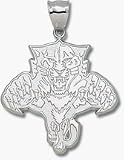 Florida Panthers Giant 1 3/4' W x 1 3/4' H 'Cat Logo' Pendant - Sterling Silver Jewelry