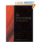 Click here to buy The Macarthur Study Bible (Black Genuine Leather w  Thumbed Index) by  John MacArthur.