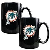 Miami Dolphins NFL Ceramic Coffee Mug Set of 2