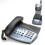 AT&T 2462 2.4 GHz DSS 2-Line Cordless Phone with Answering System, Speakerphone, and Corded Base (Metallic Black)