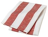 Domestique Bold Stripe Set of 3 Kitchen Towels, Red