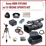Sony HDR-FX1000 Handycam HDV Camcorder with SSE Premium Sports Kit. Including Extra Battery, External Charger, Fisheye Lens, Telephoto Lens