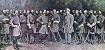 Lee and His Generals, Art Poster by Mathews, size 21" x 12"