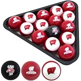 Wisconsin Badgers College Logo Pool Balls Set
